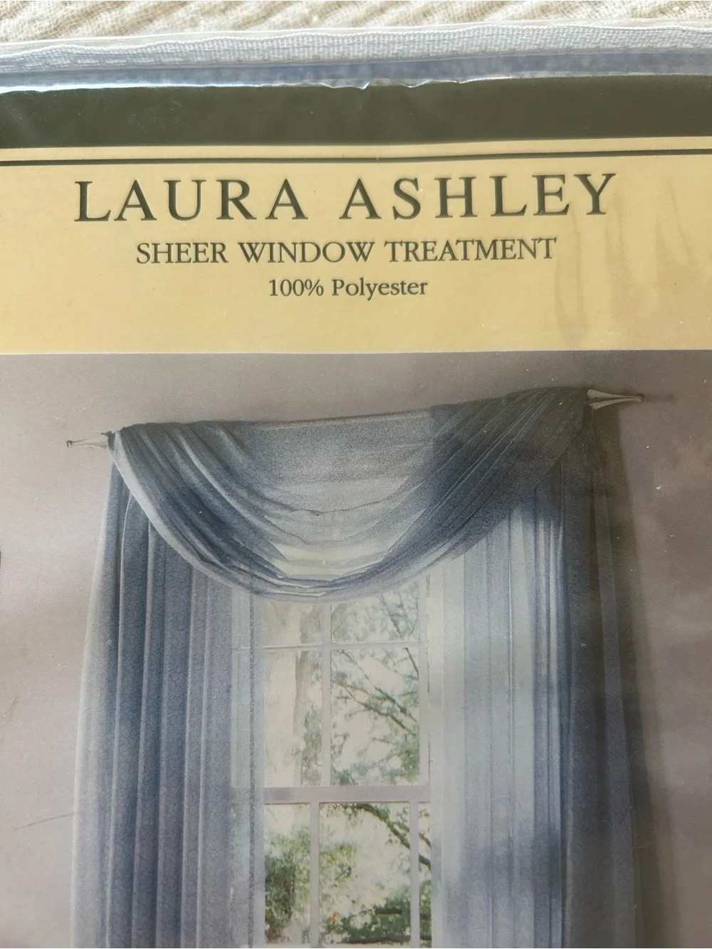 1 Laura‎ Ashley Vtg Brand New Old Stock Sophia Vine Sheer Rodpocket Panel 56x84”
